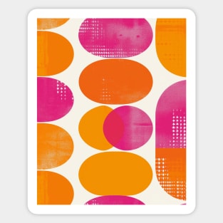 Retro 70s Orange Pink Abstract Sticker